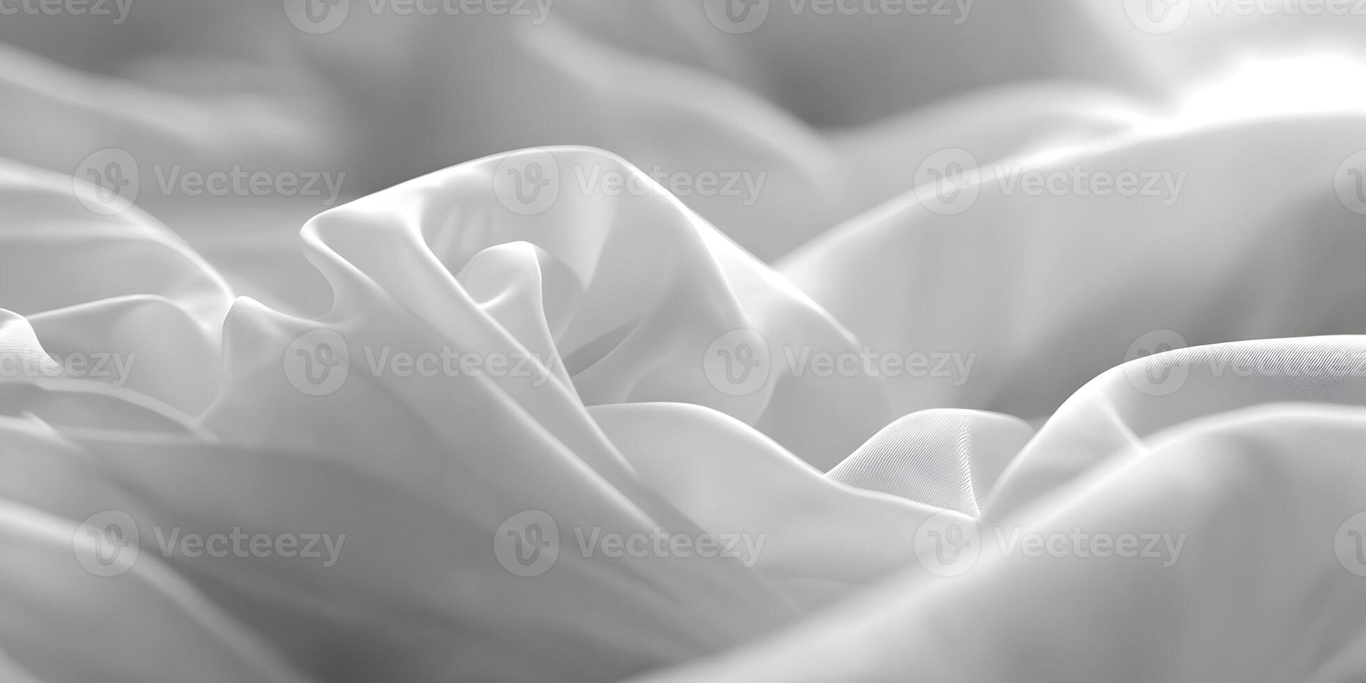 White Silk Fabric Drapery Soft Smooth Texture Closeup photo