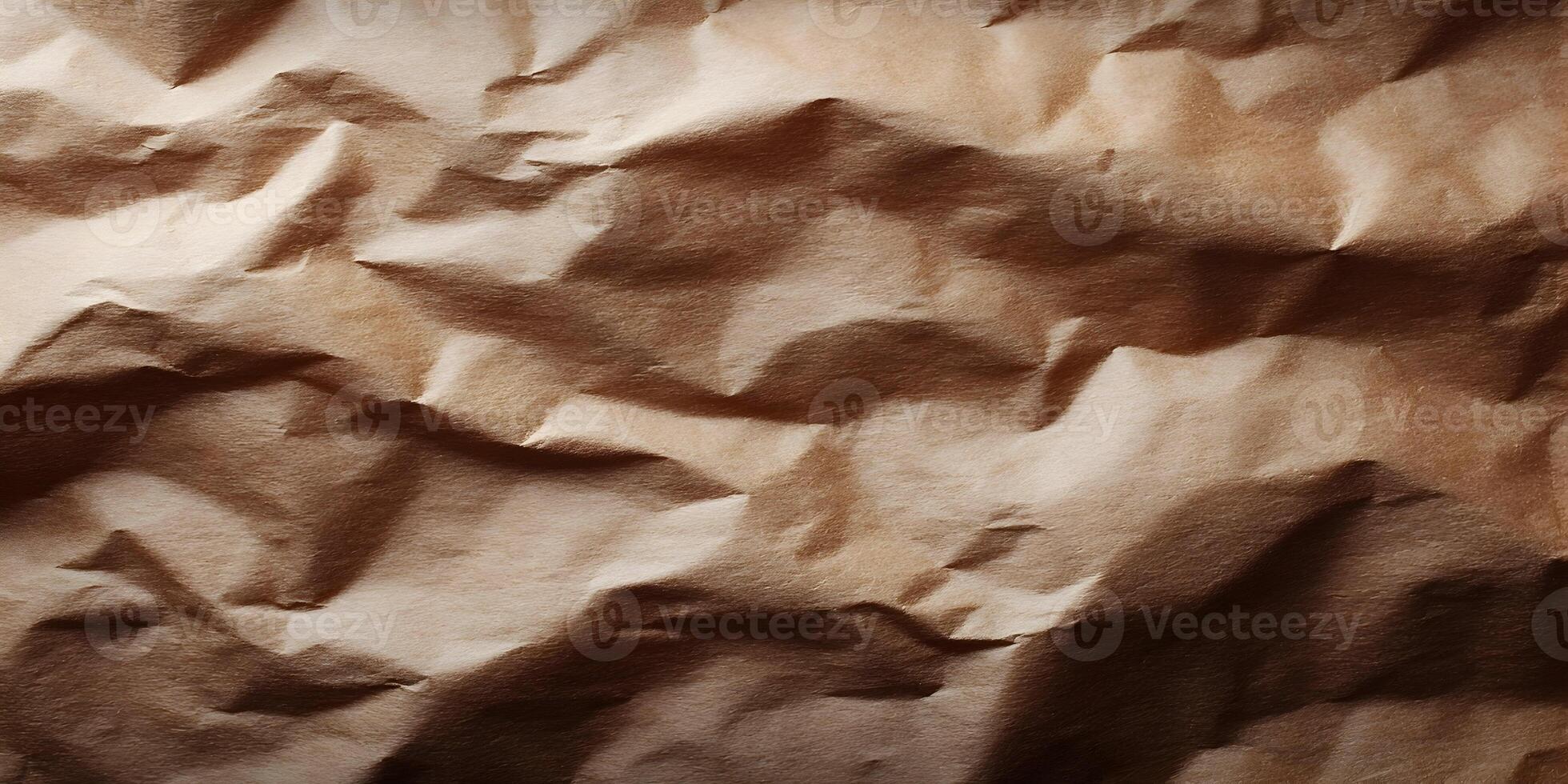 Crumpled brown paper texture used as a background for design projects photo