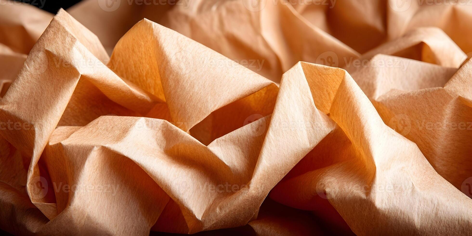 Brown Crinkled Tissue Paper Abstract Background Texture photo