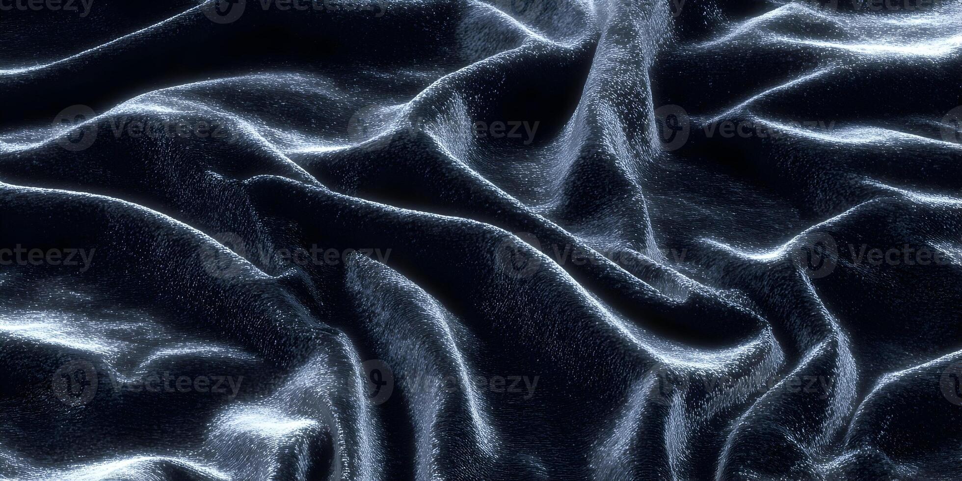 Dark Blue Velvet Fabric Draped Texture Closeup Detailed Textile Background photo