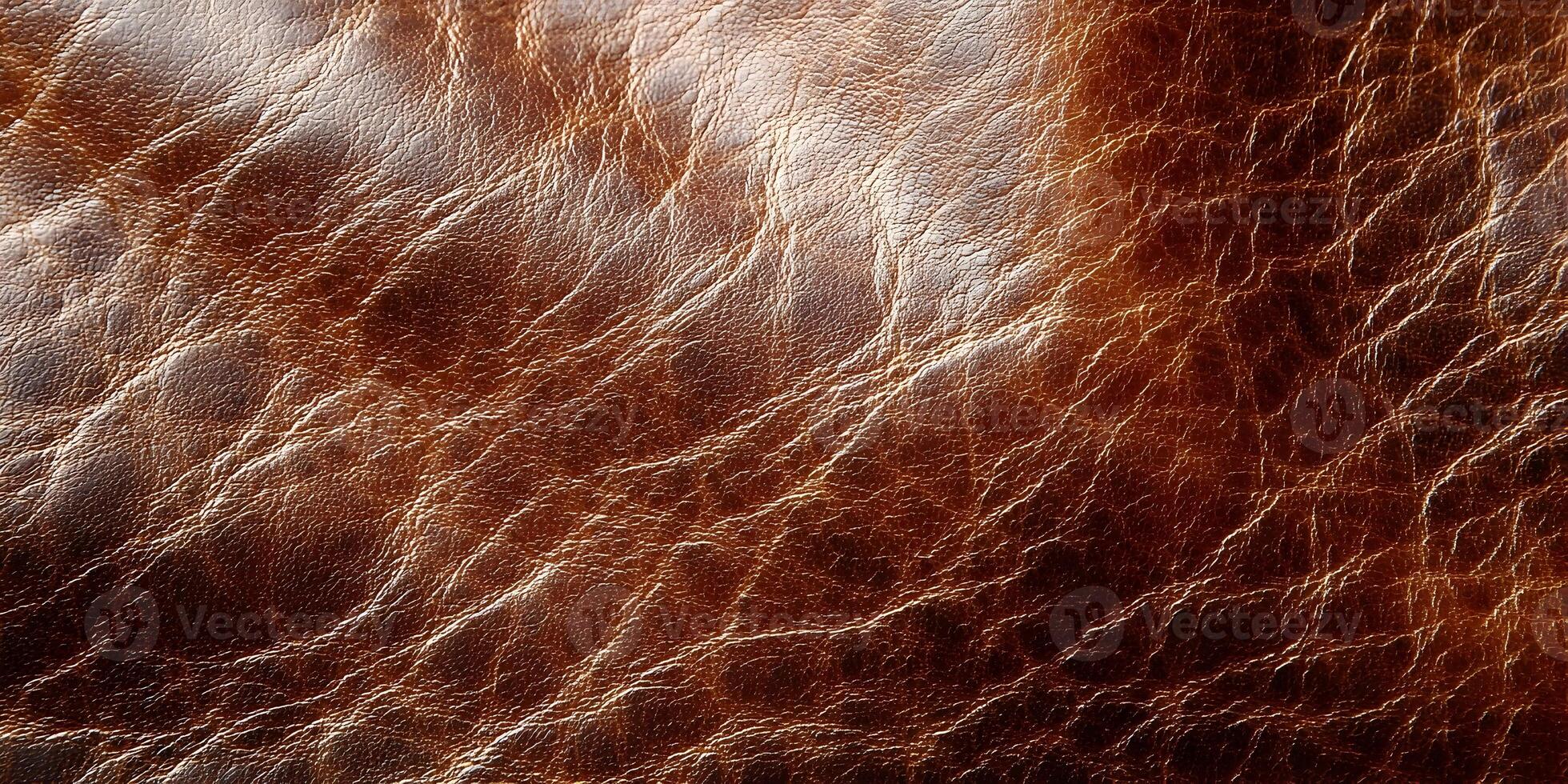 Brown Leather Texture Background Closeup Detailed Grain Pattern photo