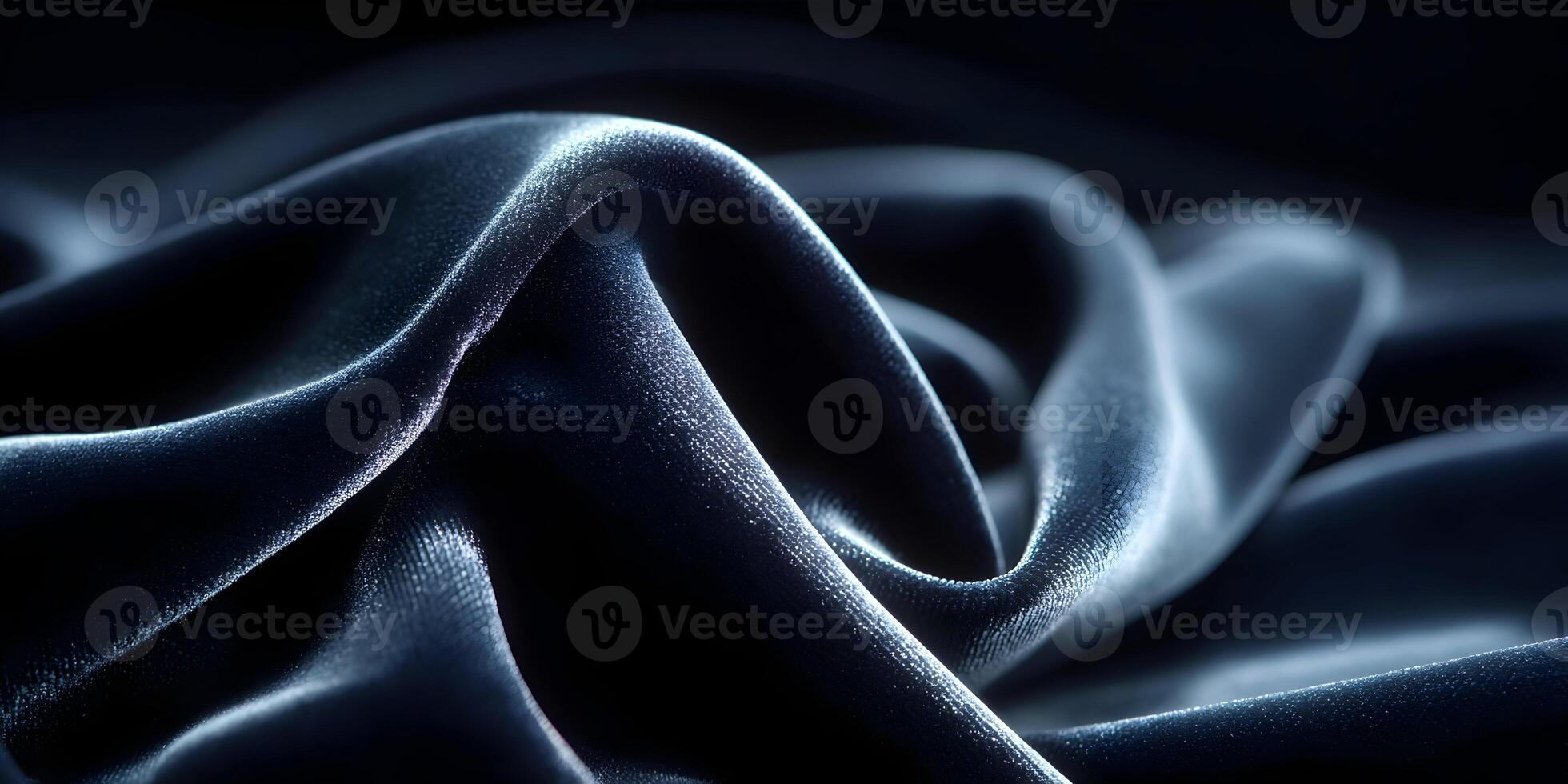 Dark Blue Velvet Fabric Draped Texture Closeup Elegant Smooth Luxurious Soft Material Background photo