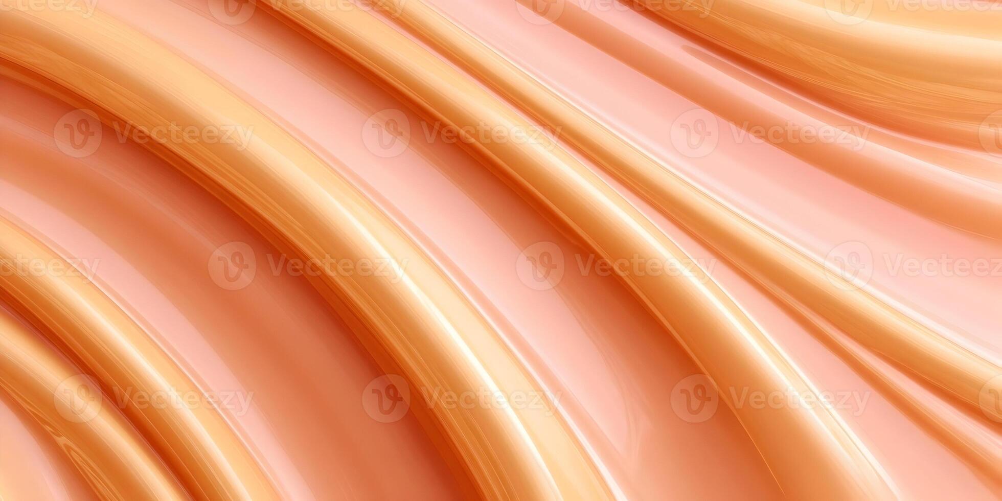 Abstract Orange Peach Waves Smooth Shiny Flowing Background photo