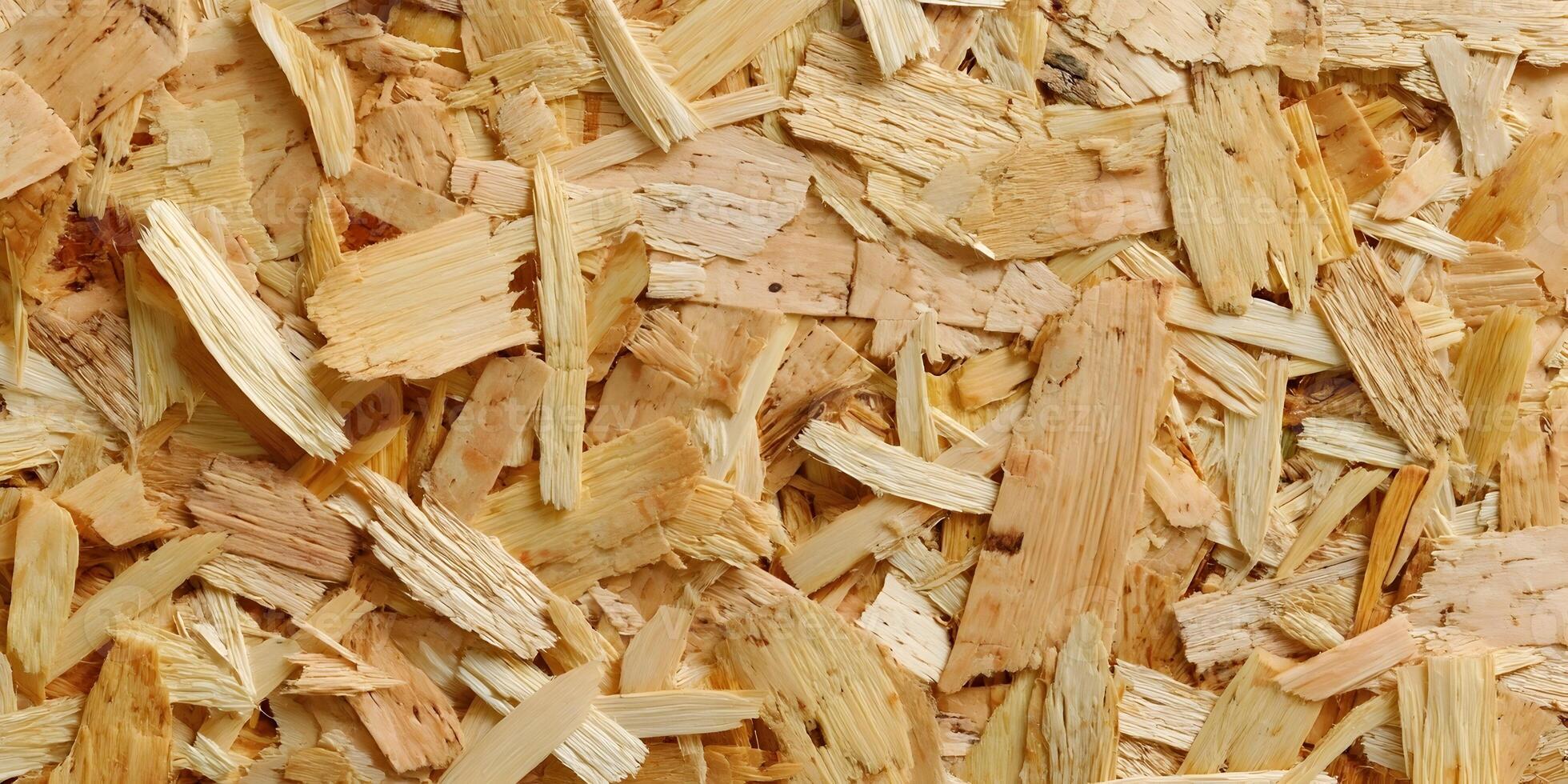 Wood Chipboard Texture Background Light Brown Wooden Shavings OSB Surface photo