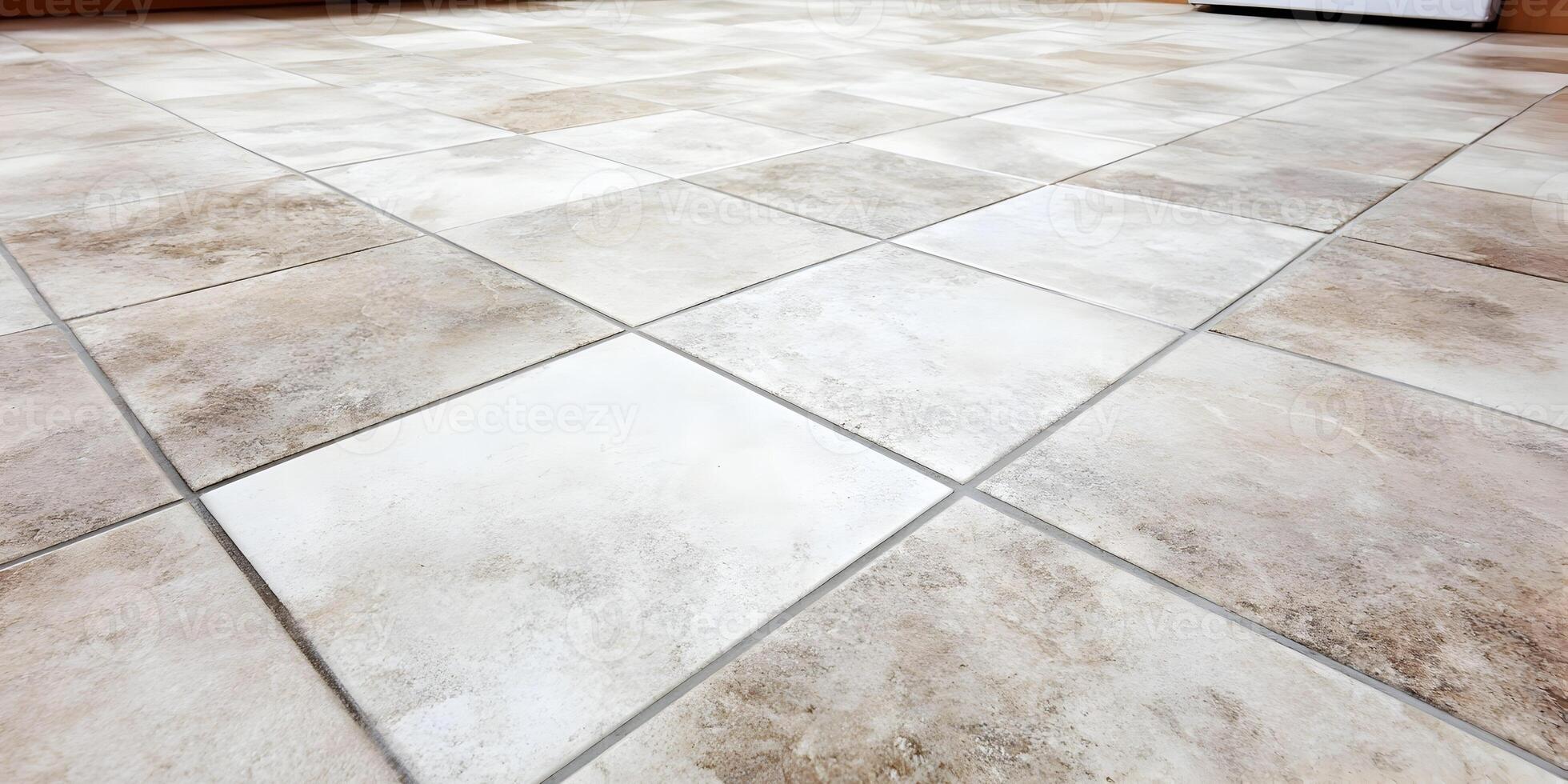 Beige and Brown Square Tile Floor Texture Seamless Pattern photo
