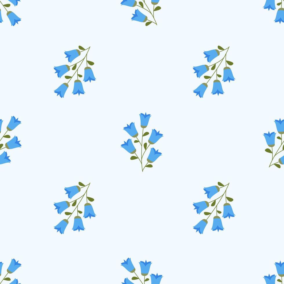 A blue flower pattern on a white background floral theme vector