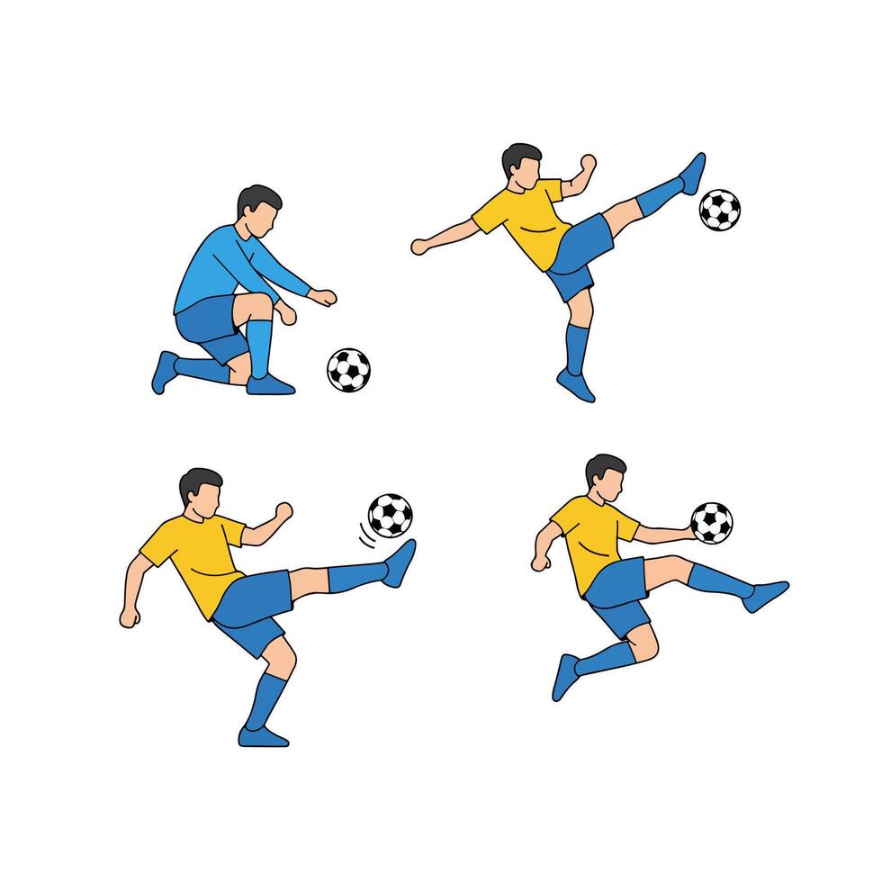 Football player in action illustration vector