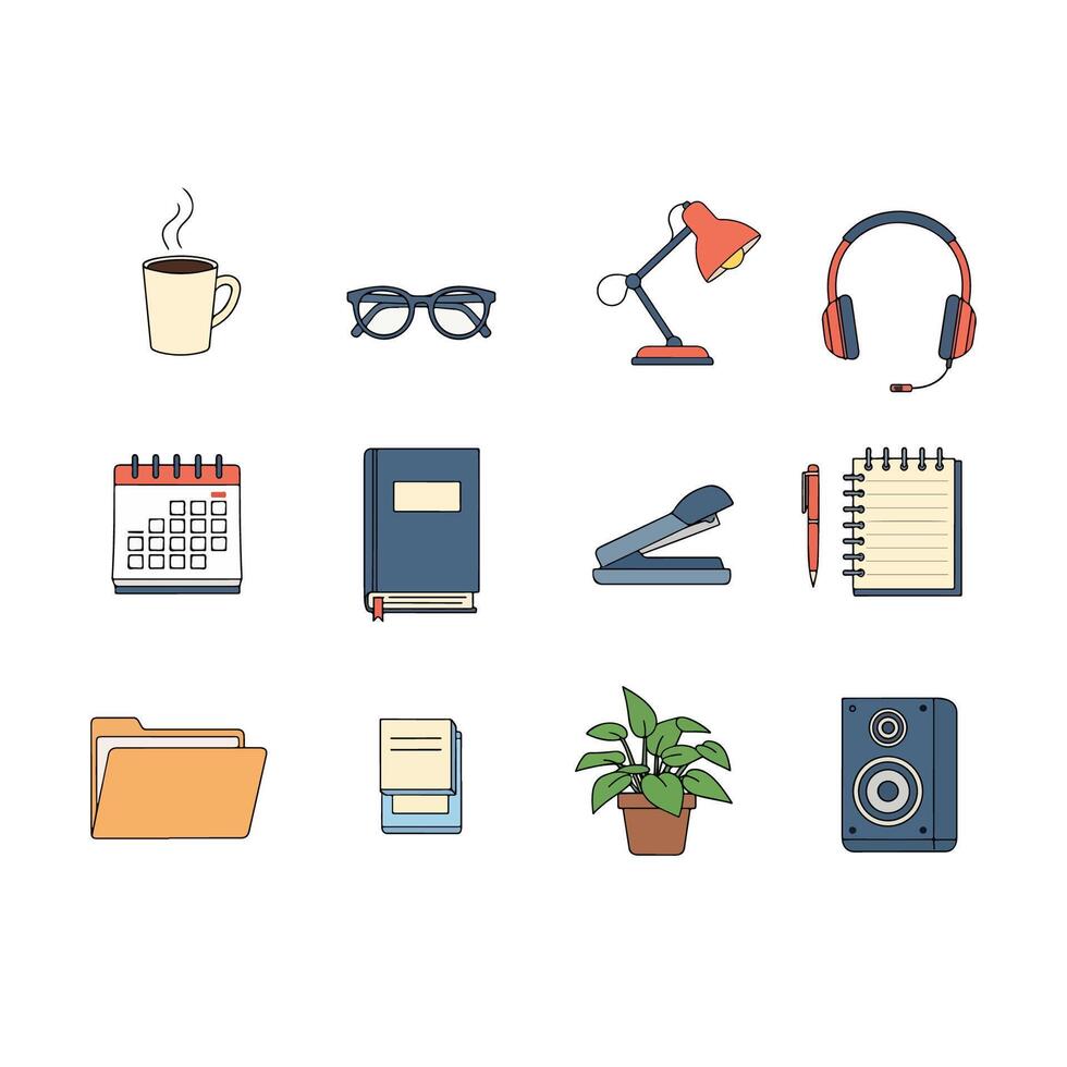 Office icon set vector
