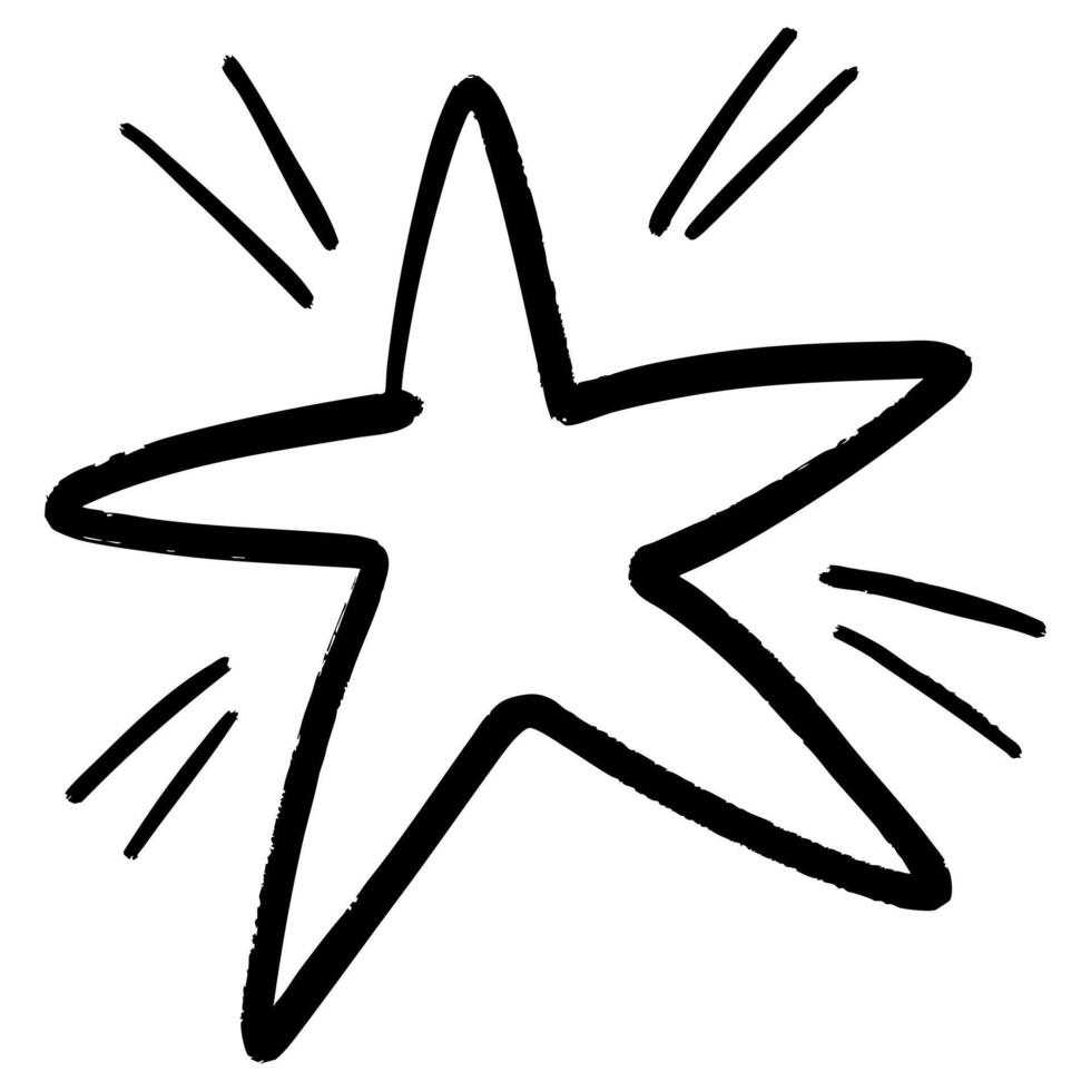 Doodle sketch style of star cartoon hand drawn illustration for concept design vector