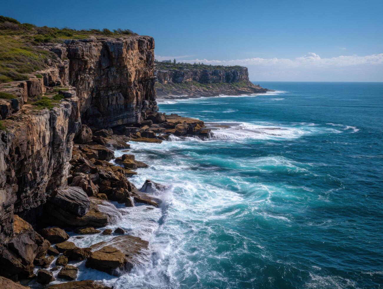 A Rough Headland Showing The Ocean's Majesty photo