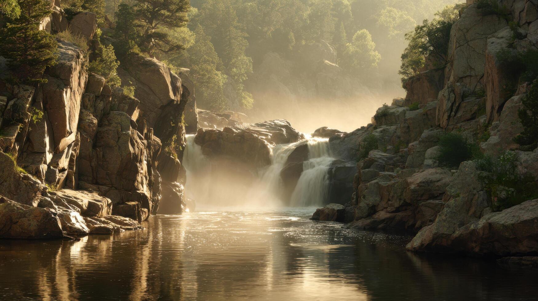 A River Gorge On A Foggy Morning photo