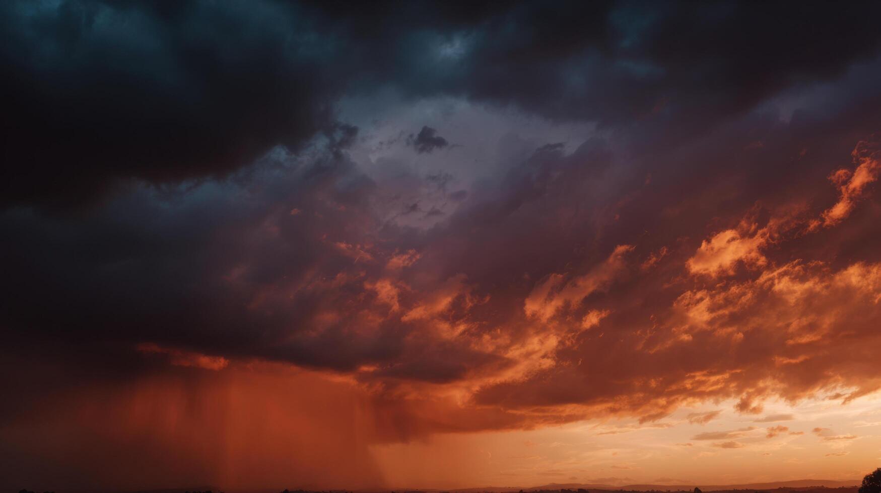 A Stormy Sky During A Dramatic Sunset photo