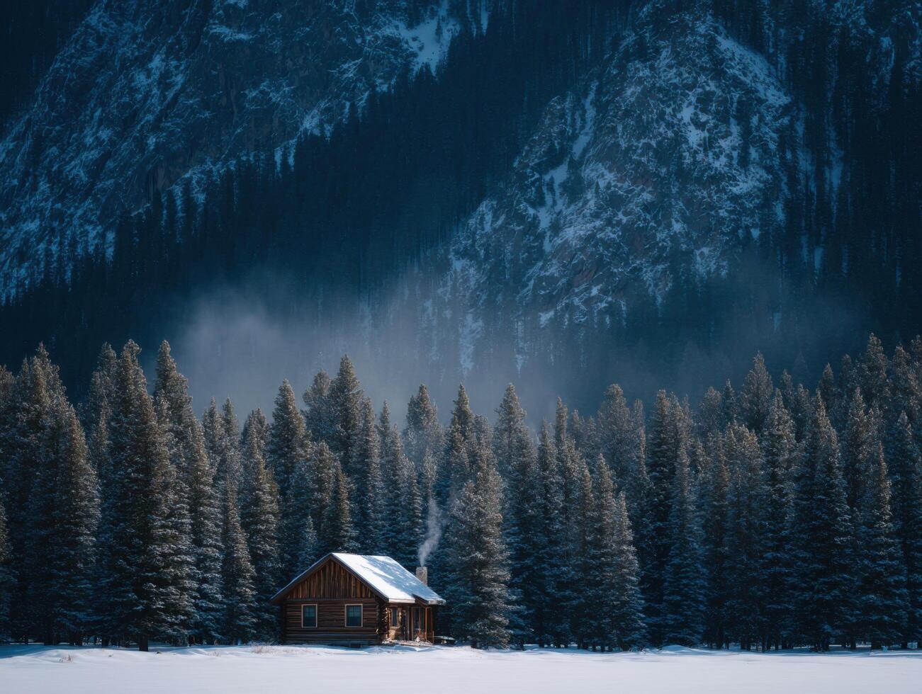 A Winter Getaway In A Hidden And Private Mountain Cabin photo