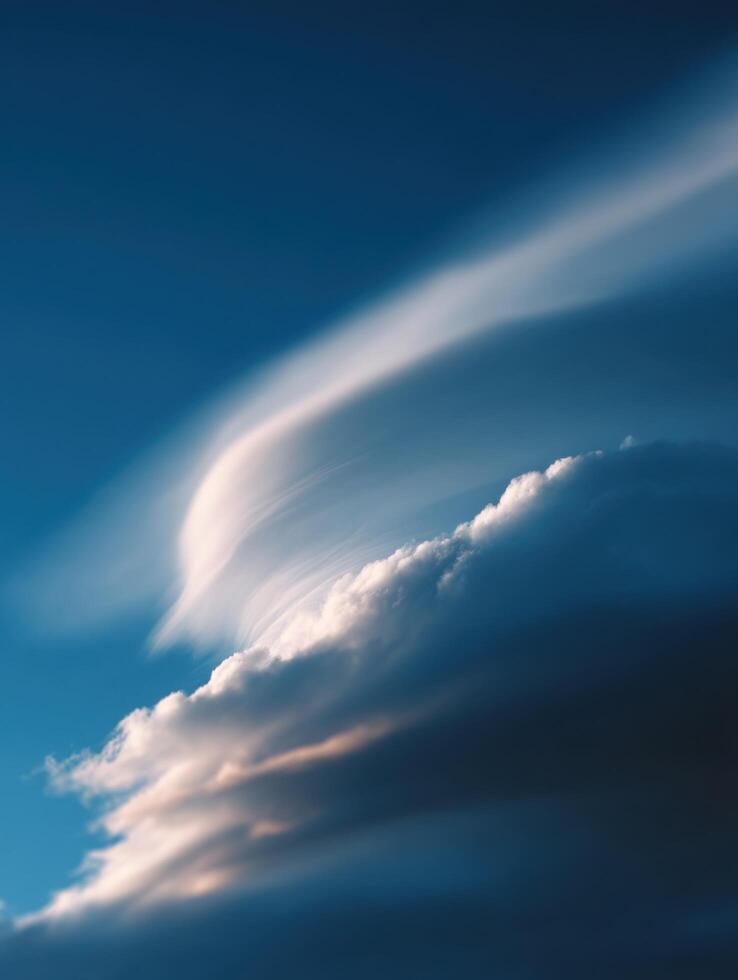 Atmospheric Lenticular Clouds Resembling Flying Saucers photo