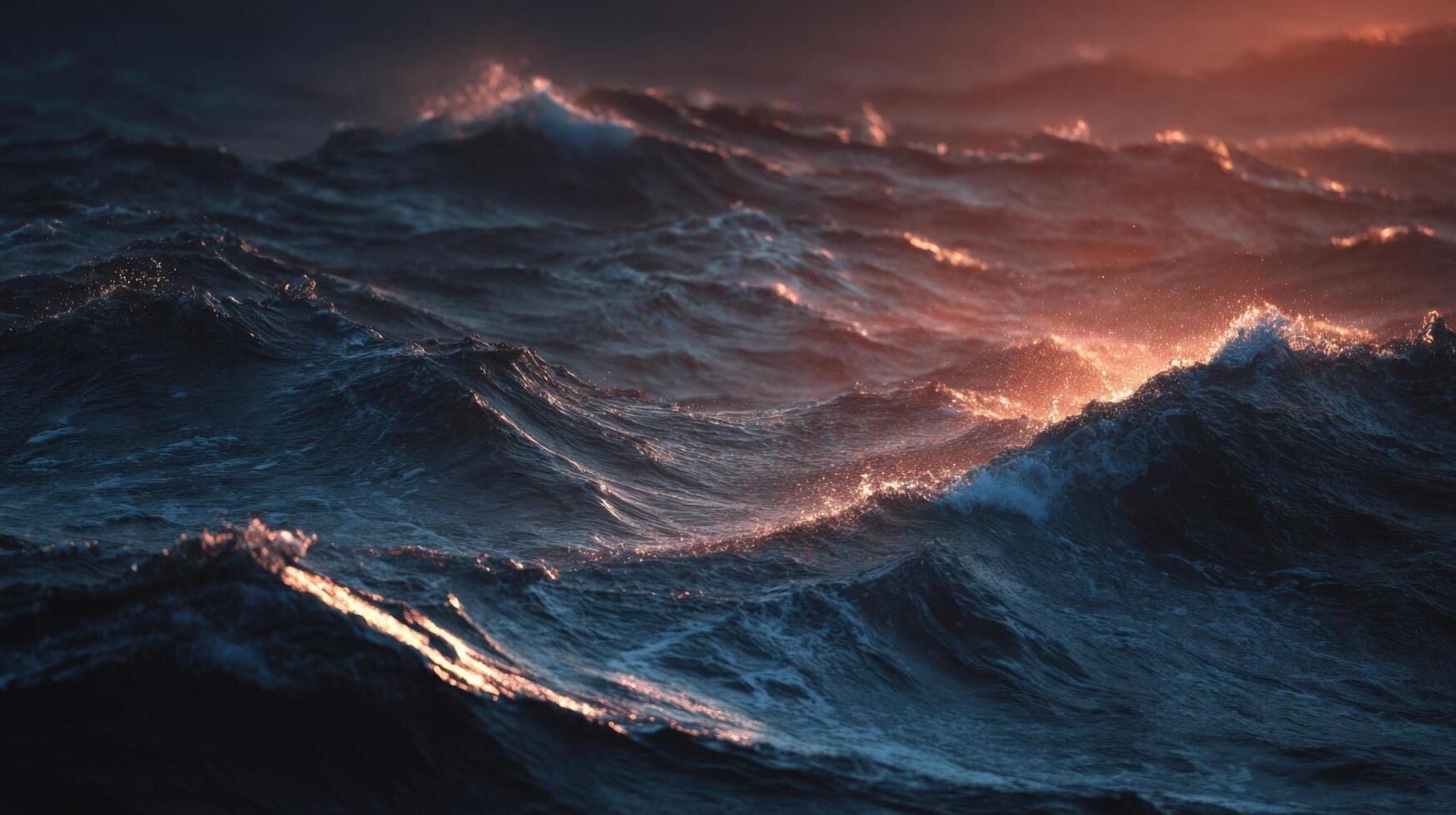 Another Stormy Ocean At Sunrise In A Dramatic Scene photo