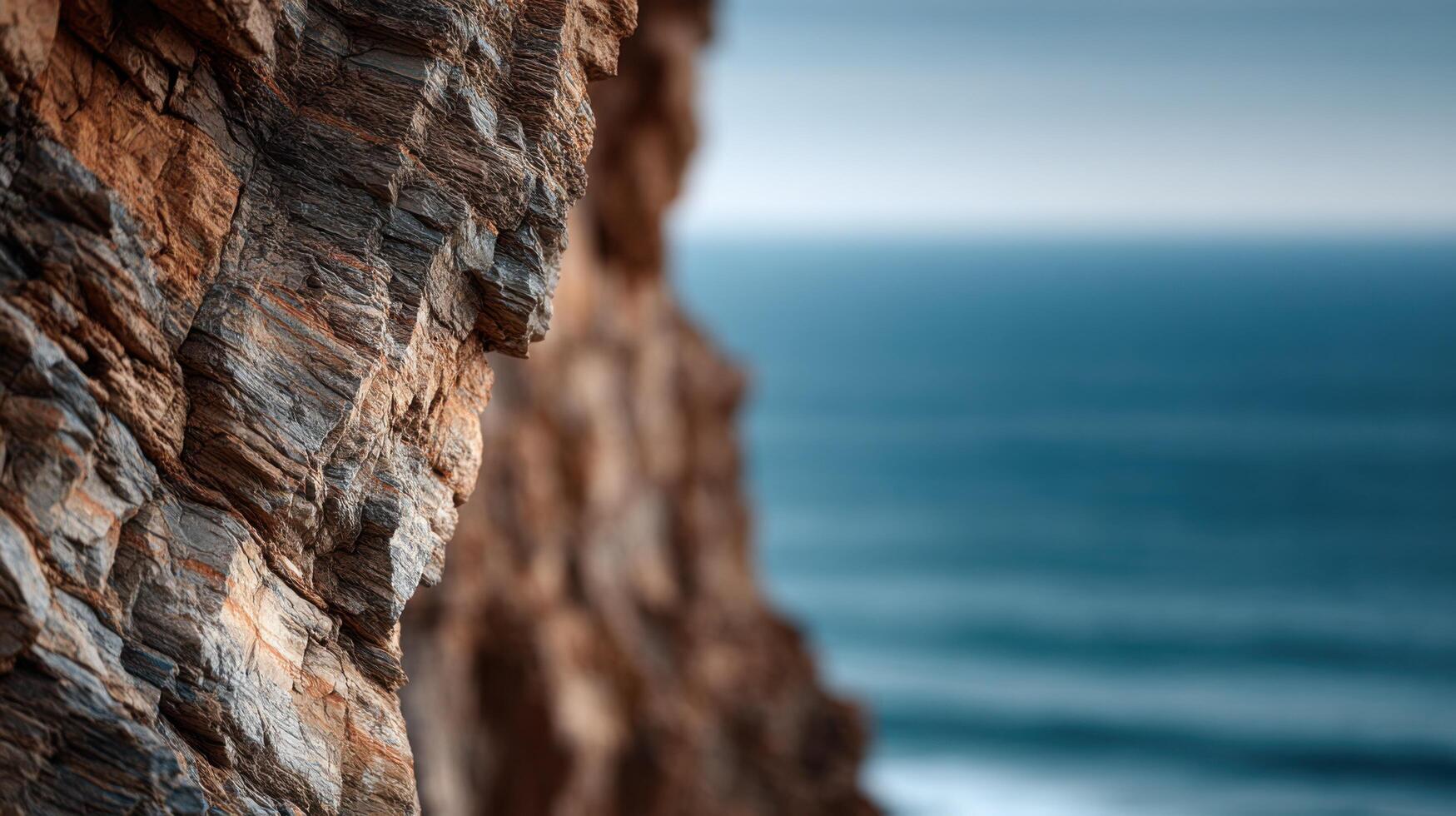Ancient And Imposing Layers On A Majestic Cliff Face photo