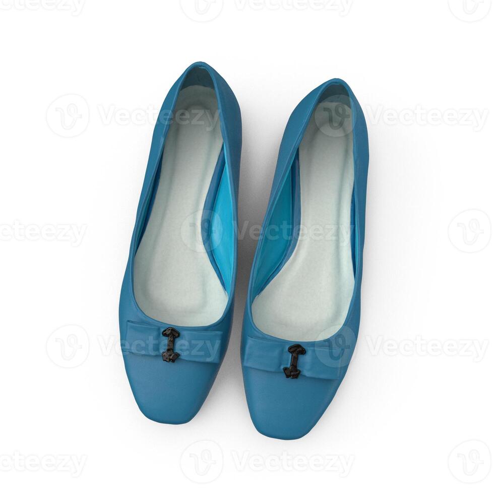 Stylish Blue Ballerina Flats Womens Fashion Footwear, 3d, white background photo