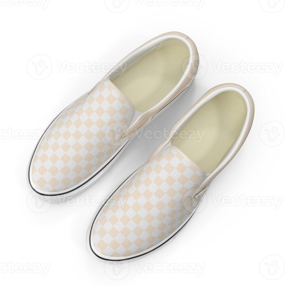 Elegant SlipOn Canvas Shoes A Chic Footwear Choice, 3d, white background photo