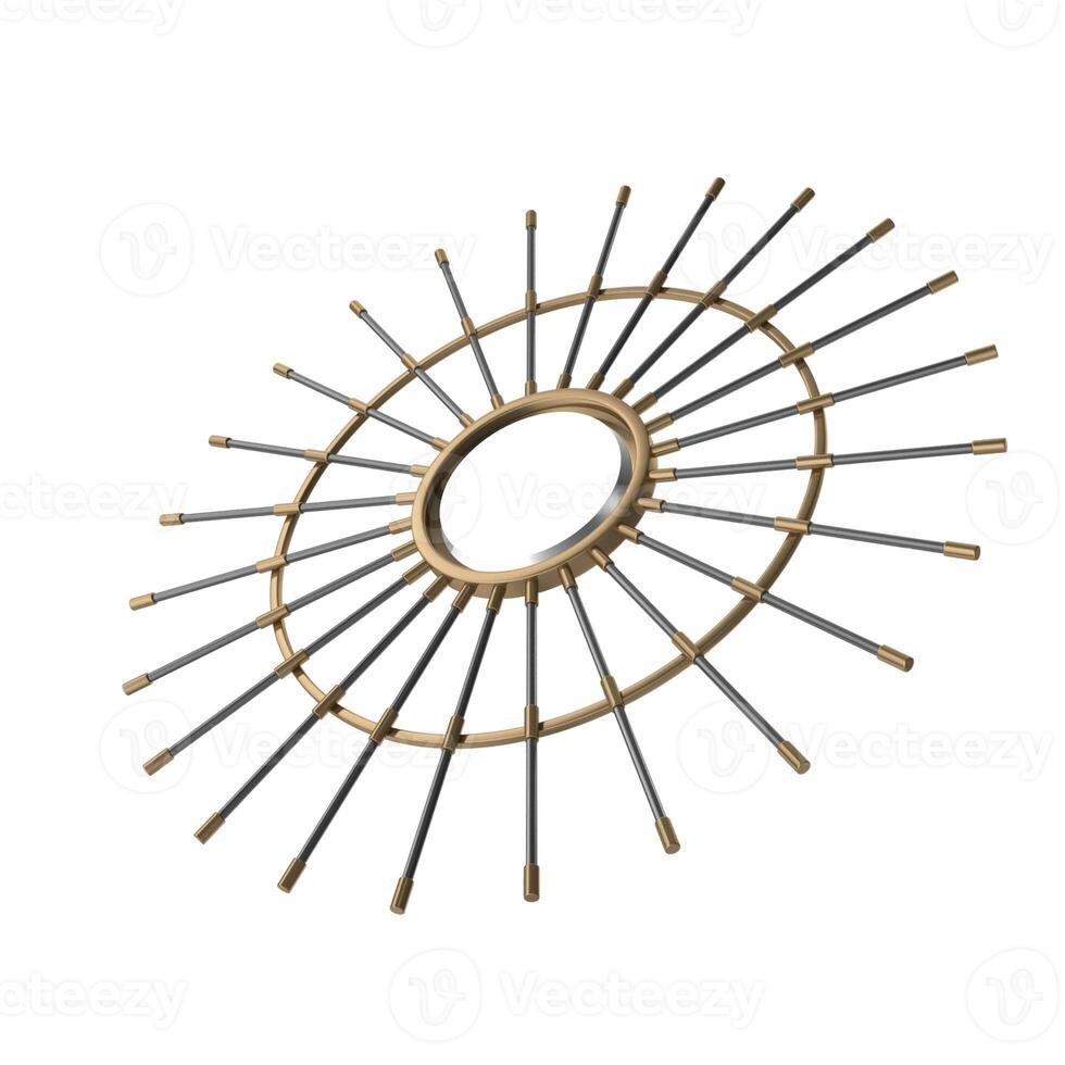 Sunburst Mirror Modern Wall Decor for Home on white background photo