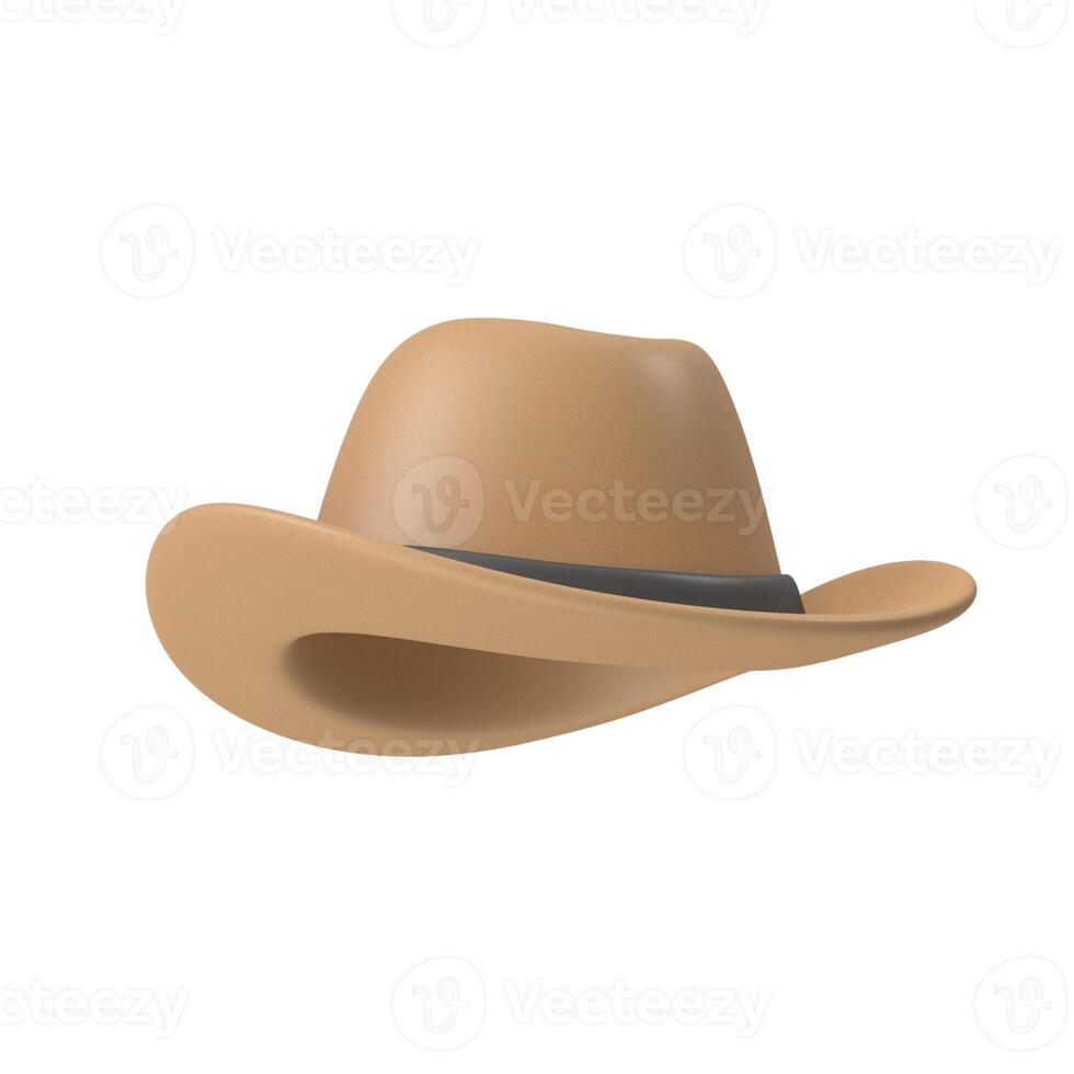 Tan Cowboy Hat Western Fashion Accessory, 3D Render , white background photo