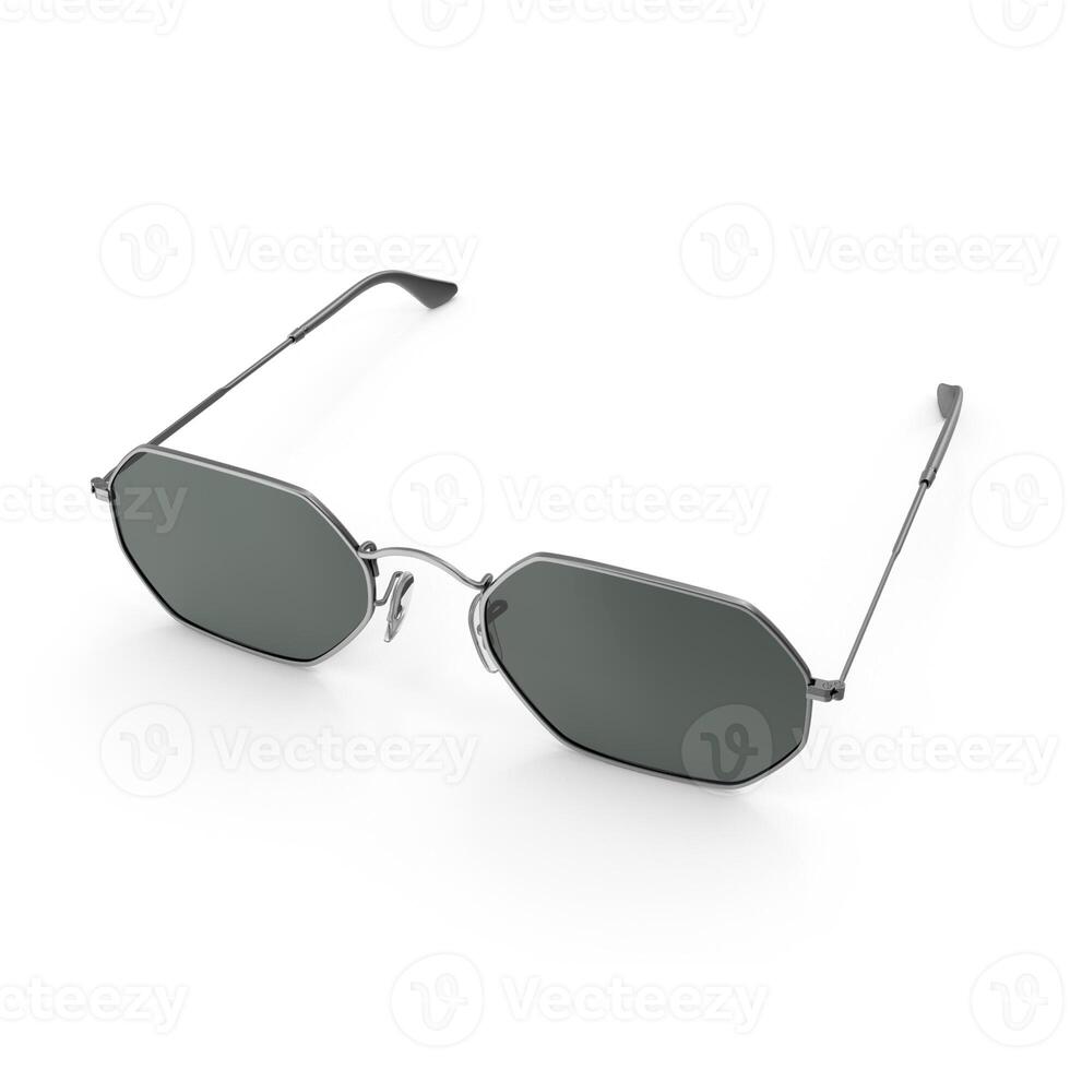 Stylish Octagon Sunglasses Fashion Eyewear, 3d, white background photo