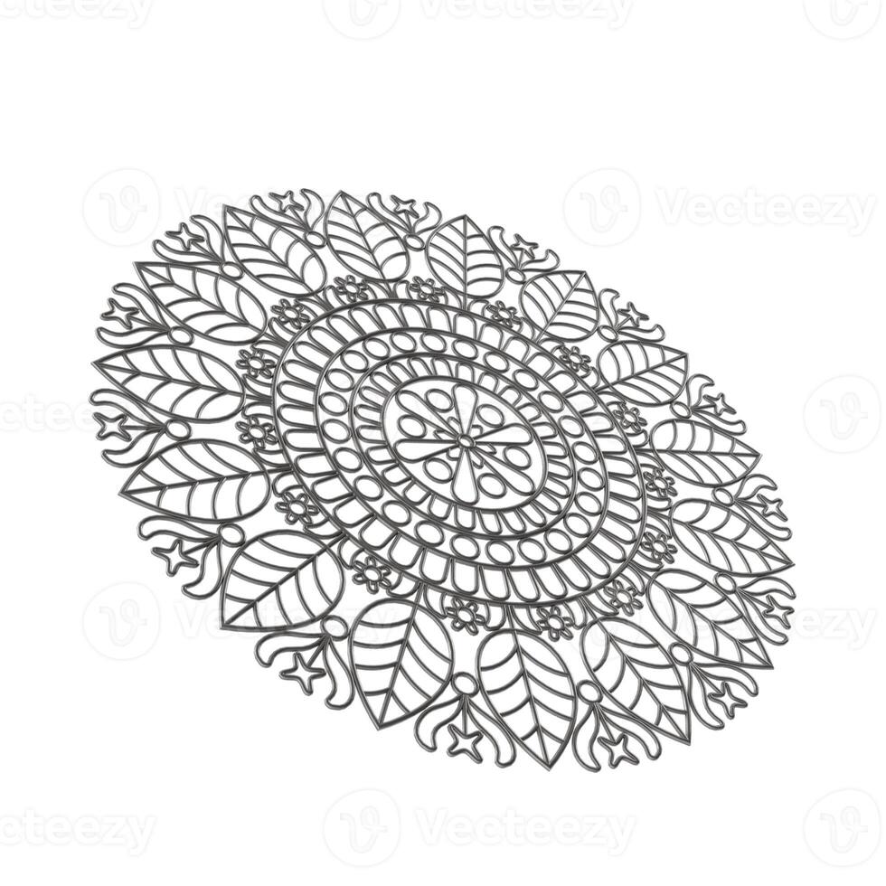 Intricate Mandala Design Elegant Circular Pattern, 3d, white background photo
