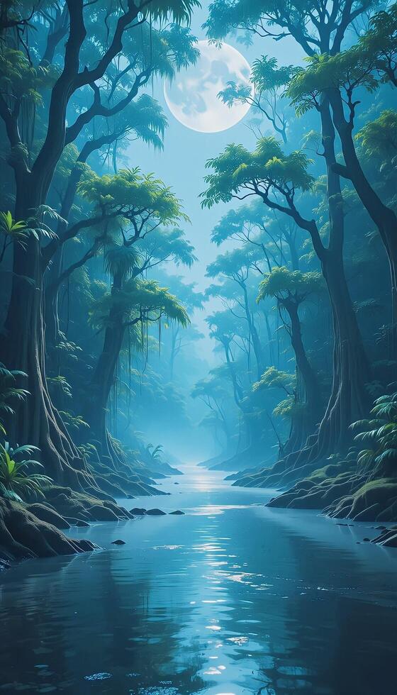 Whispers of the Night Moonlit Lake Magic photo