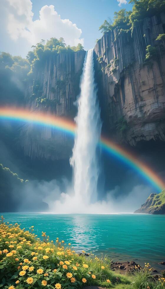 Rainbow Over the Falls photo