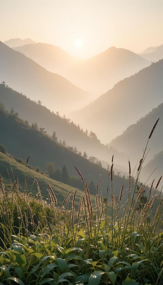 Silent Peaks in the Morning Mist photo