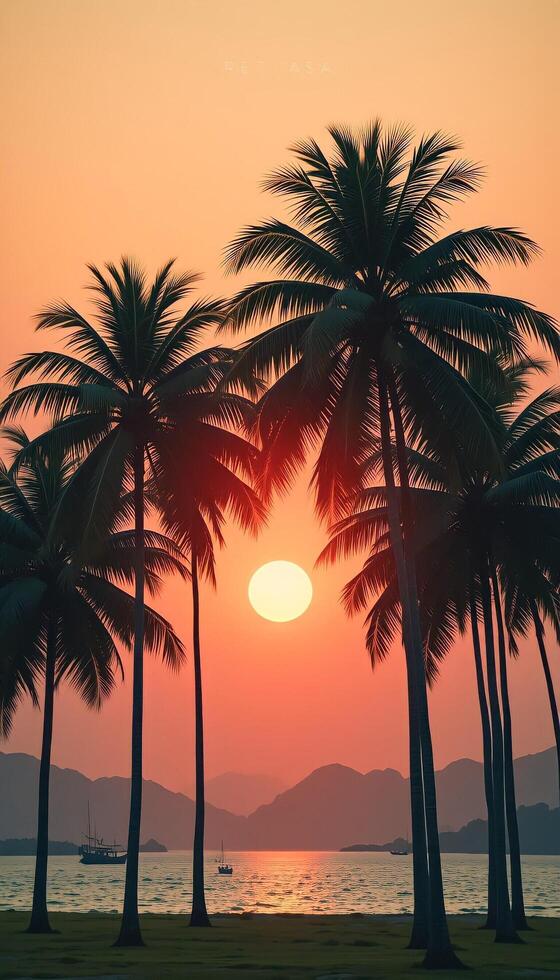 Whispers of Sunset Through the Palms photo