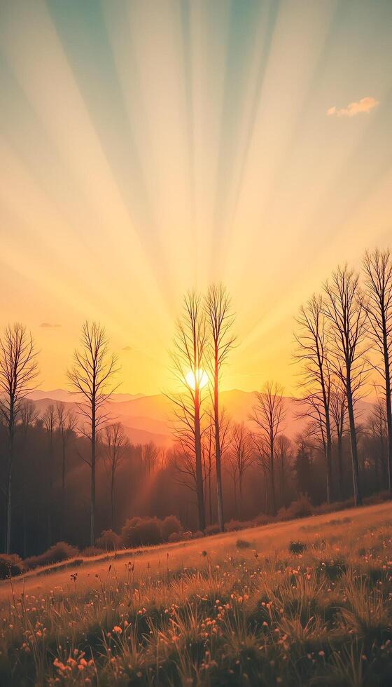 Golden Light Through Emerald Leaves photo