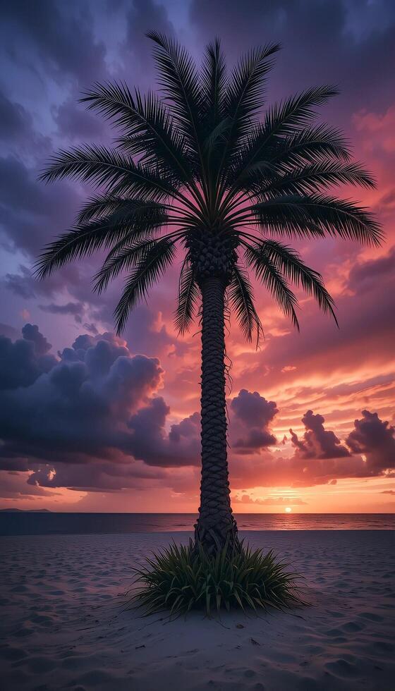 Crimson Skies and Coastal Palms photo