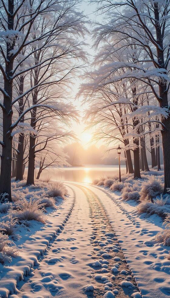 The Silent Glow of a Winter Forest Morning photo