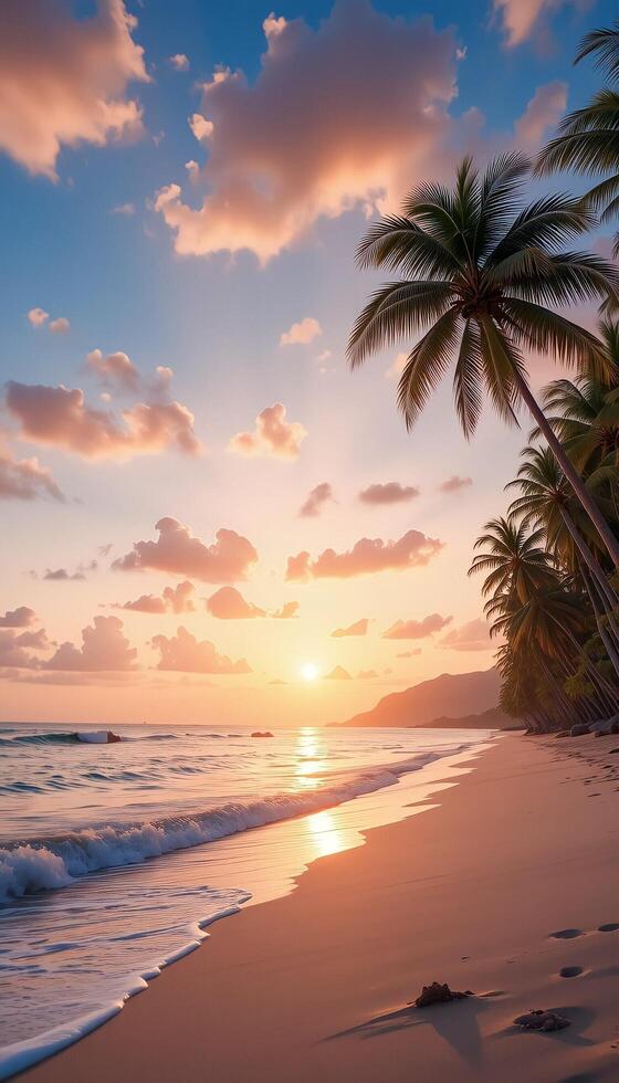 Golden Light Through the Palm Trees photo