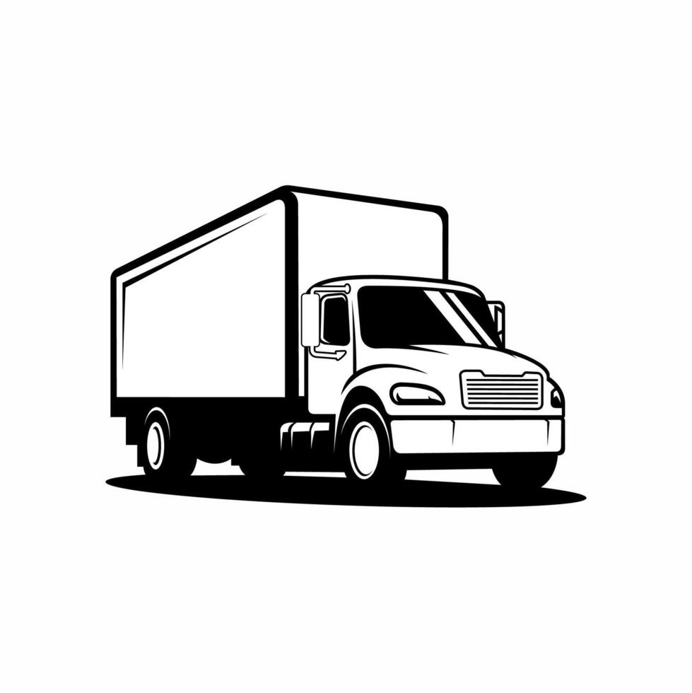 Car truck box container icon silhouette vector
