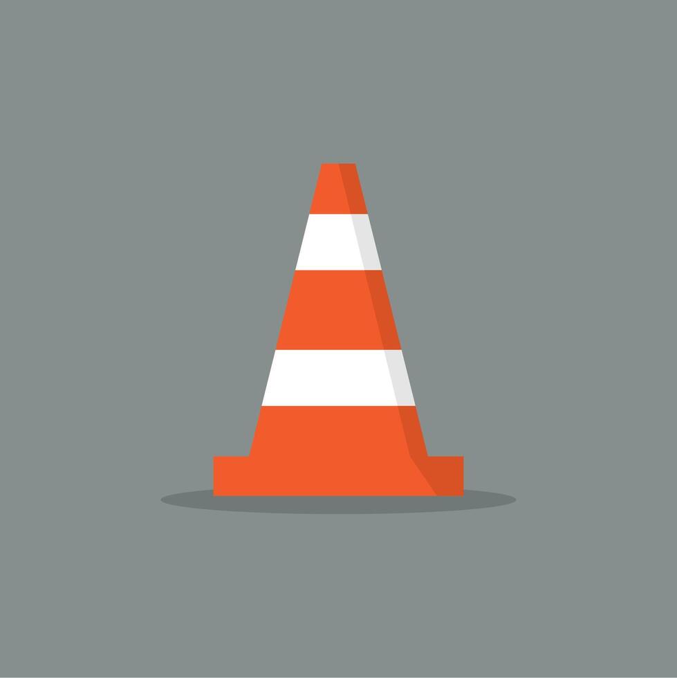 Traffic cone illustration flat design vector