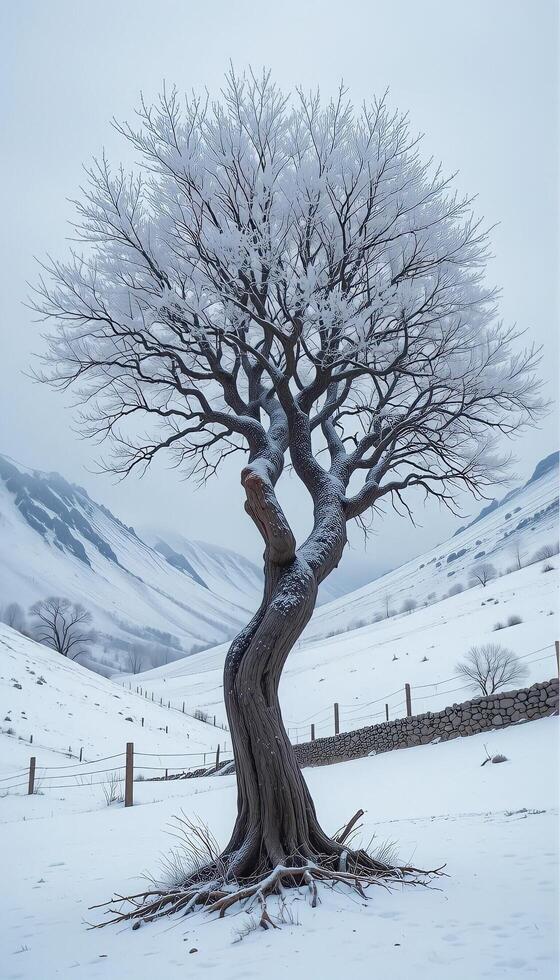 Peaceful Moments Amid Snowy Forest photo