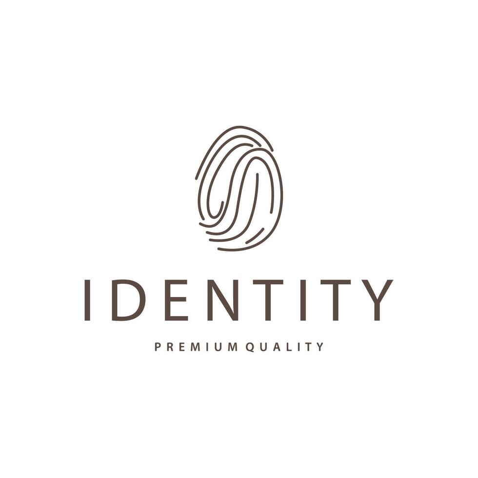 fingerprint logo an elegant line concept identity, for product brand, businesses or template illustration vector