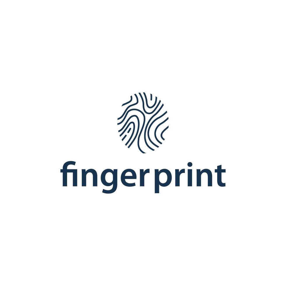 simple minimalist fingerprint logo line identity, for product brand, businesses or template illustration vector