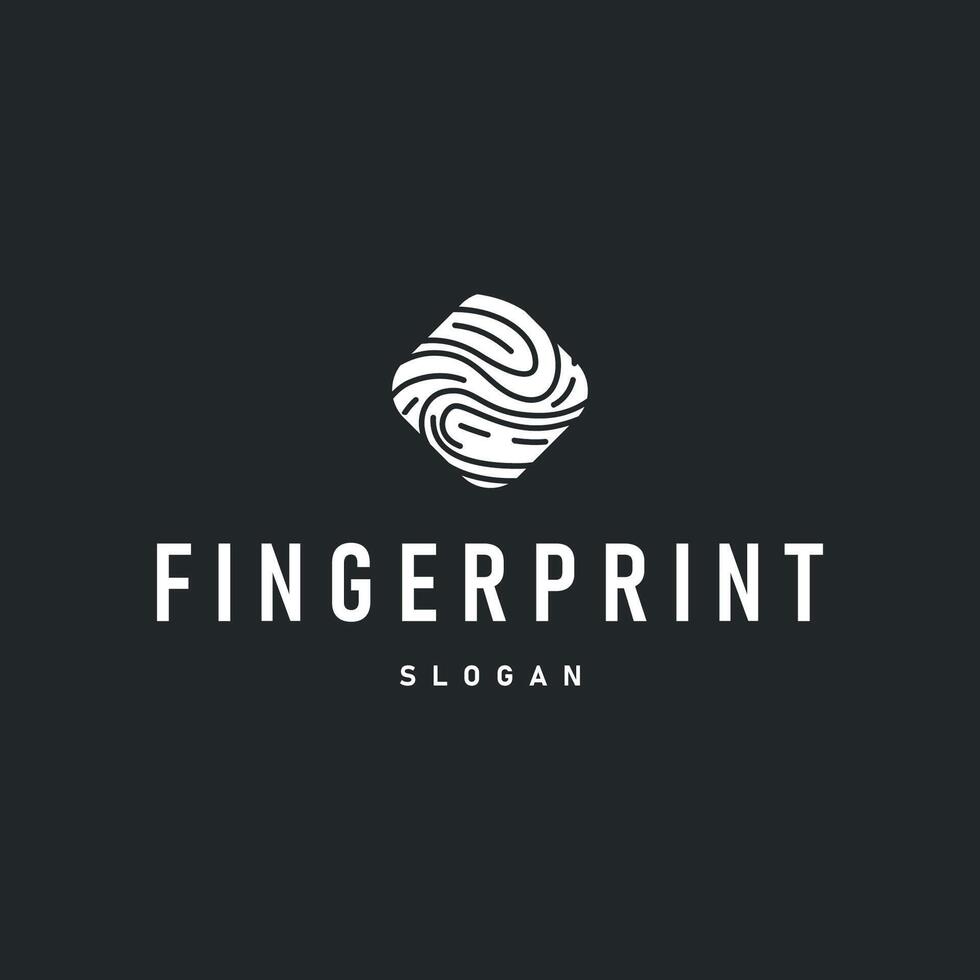 simple fingerprint logo an elegant line concept identity, for product brand, businesses or template illustration vector