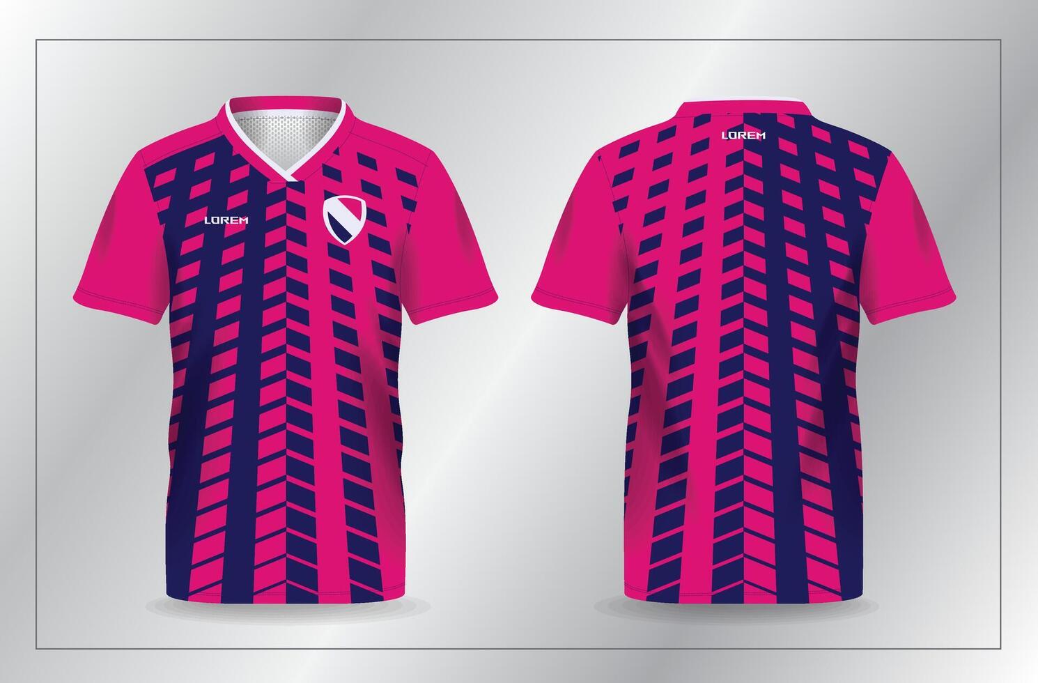 blue pink abstract pattern sport jersey for football and soccer shirt template vector