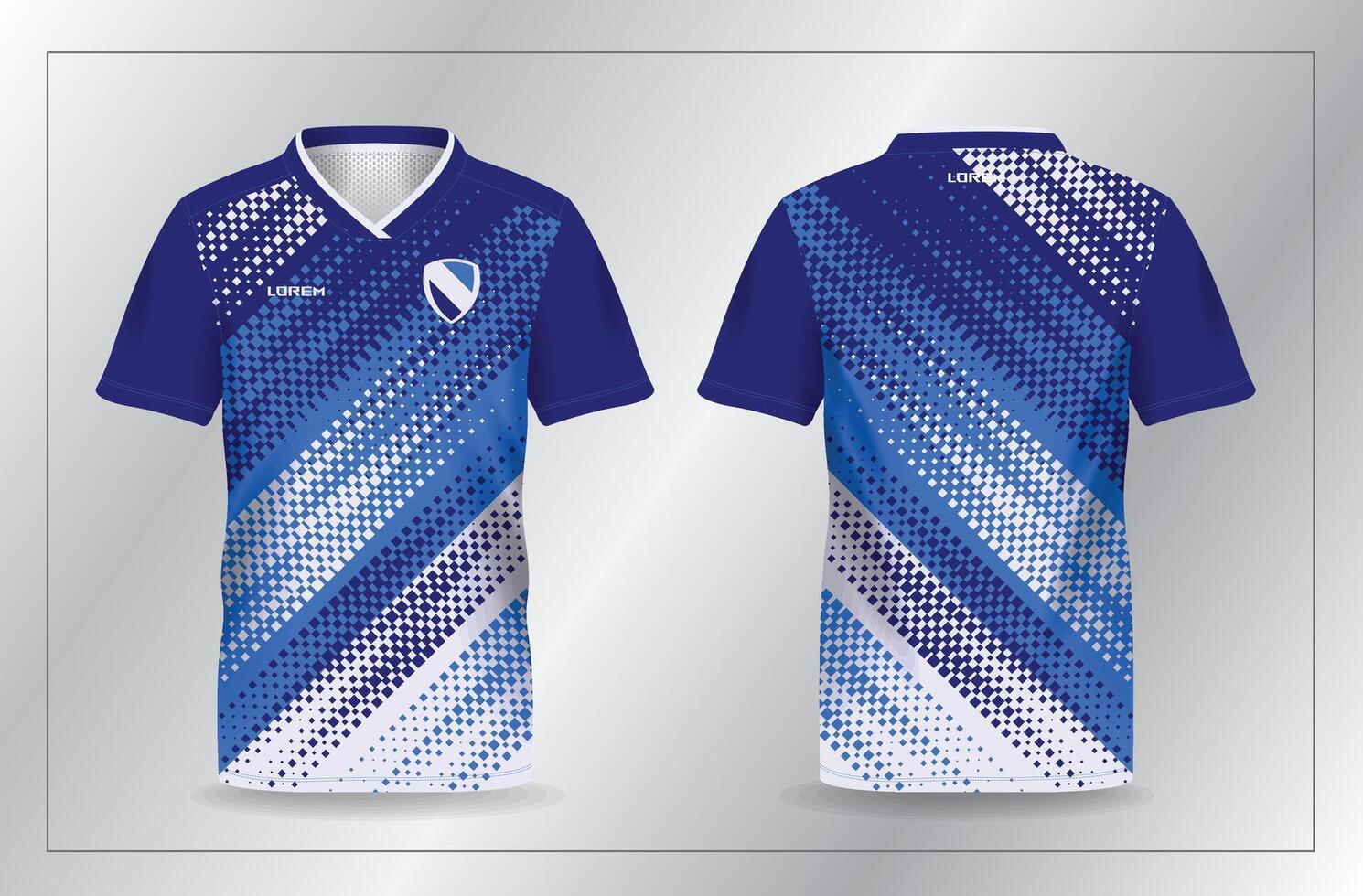 abstract background blue sport jersey for football and soccer shirt template vector