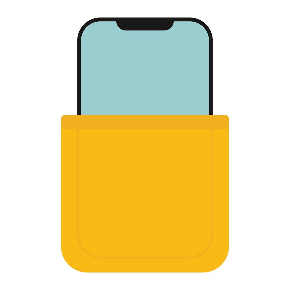 Illustration design handphone in pocket vector