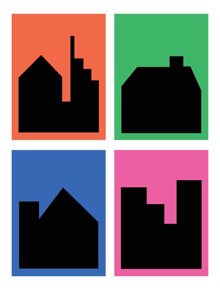 Design template poster building bauhaus vector