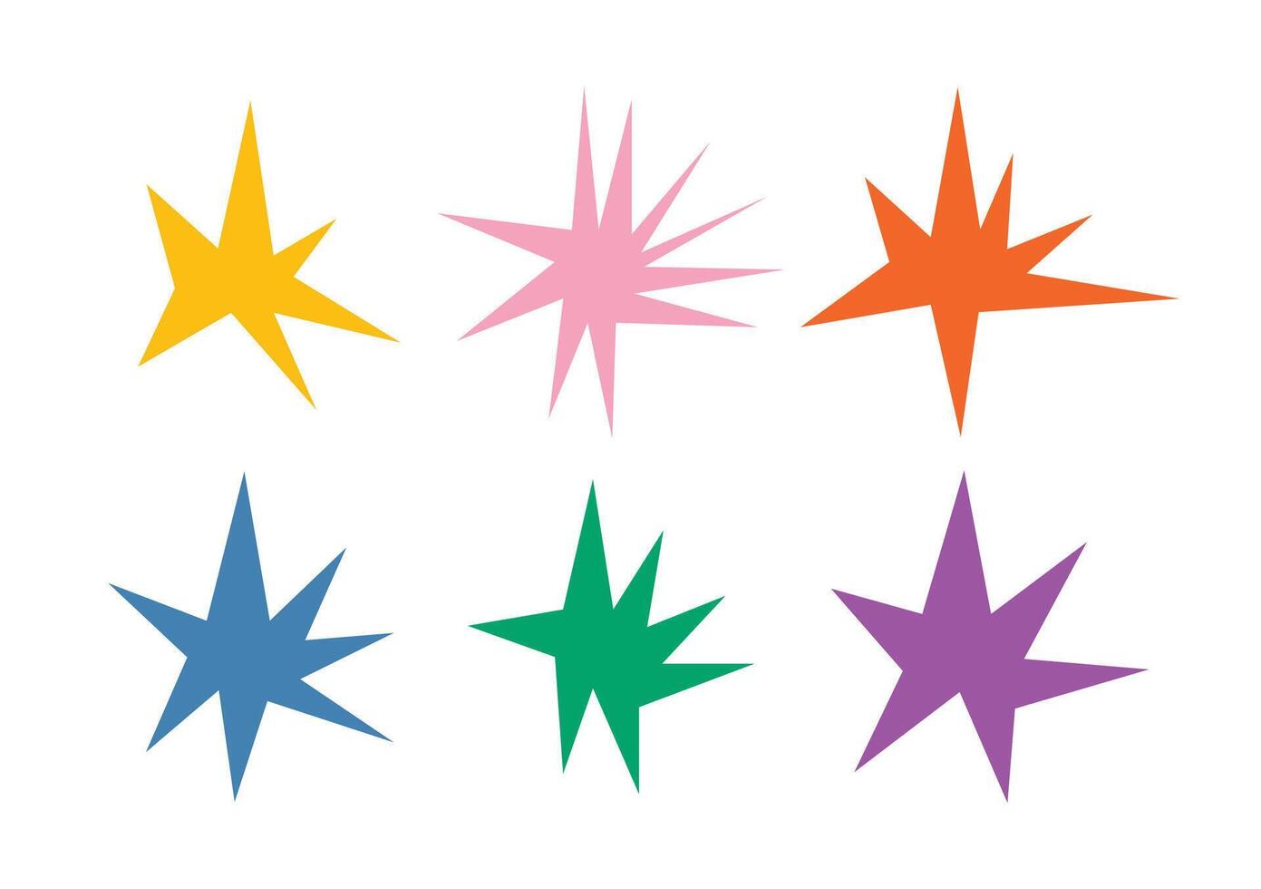 Design set collection star burst retro vector