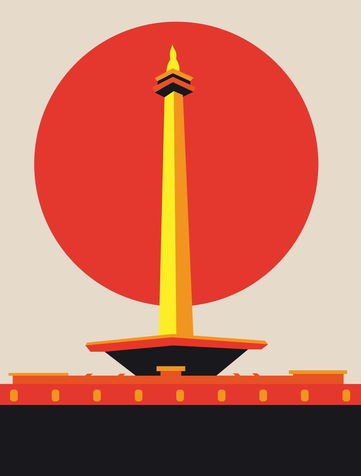 Design national monument of indonesia bauhaus vector