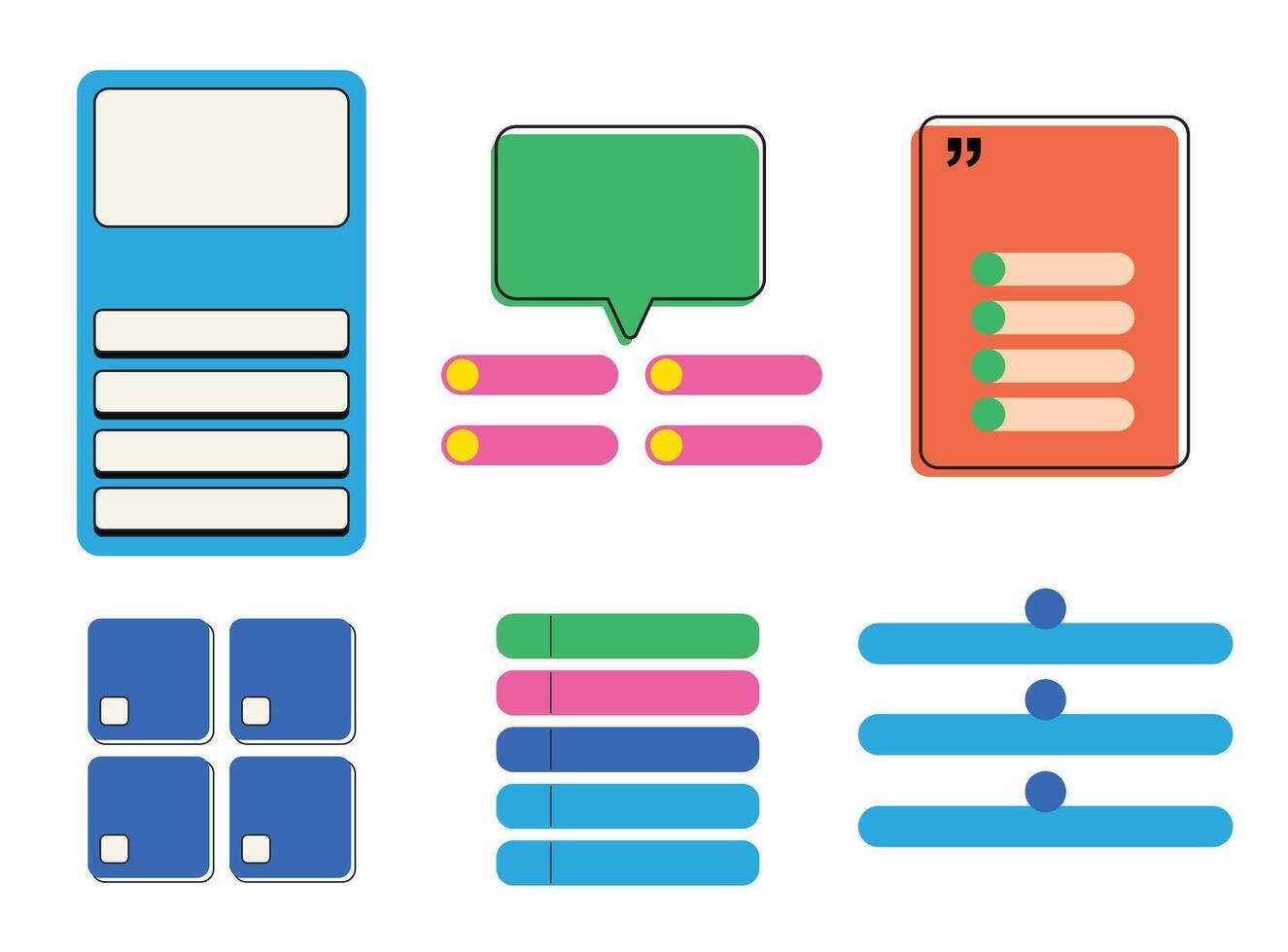 Set collection design ask question isolated vector