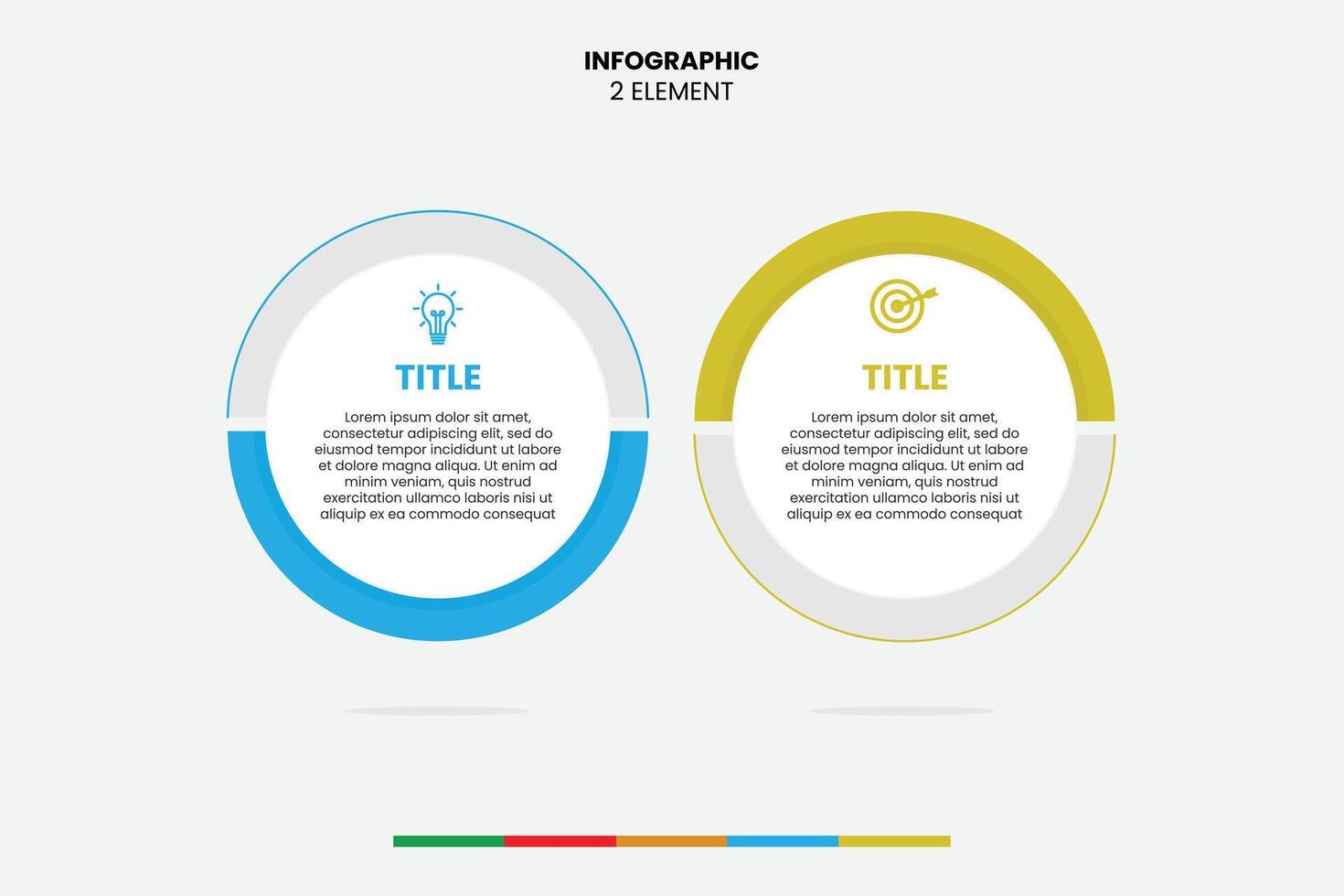 Two-element circular infographic for business, data, or presentation use. Clean, modern, and fully editable vector