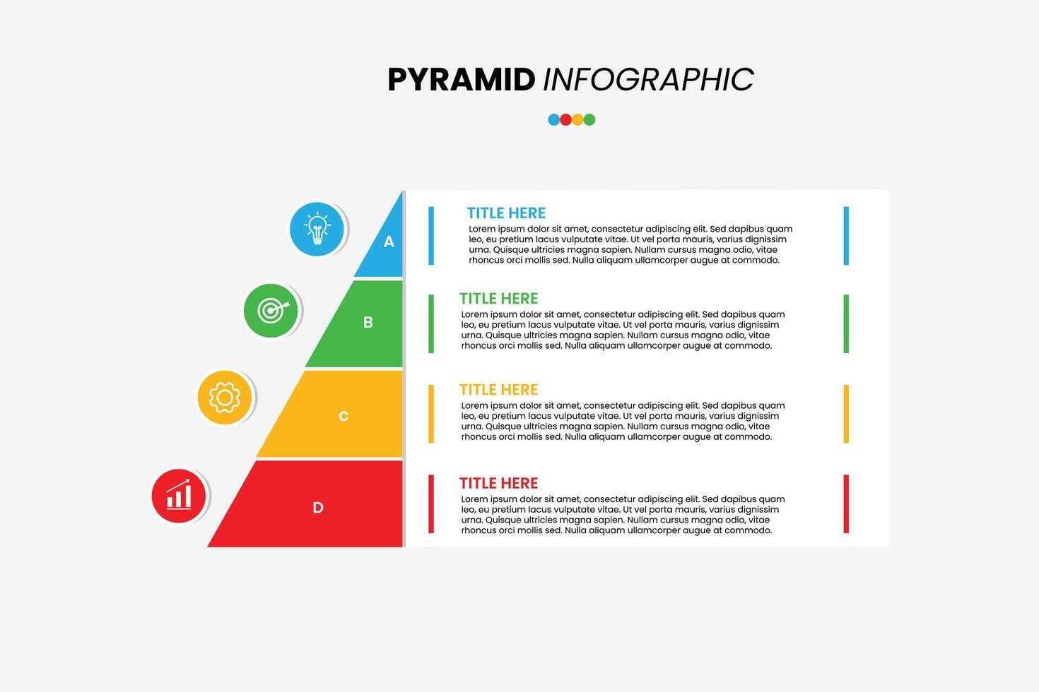 pyramid infographic template with four steps vector