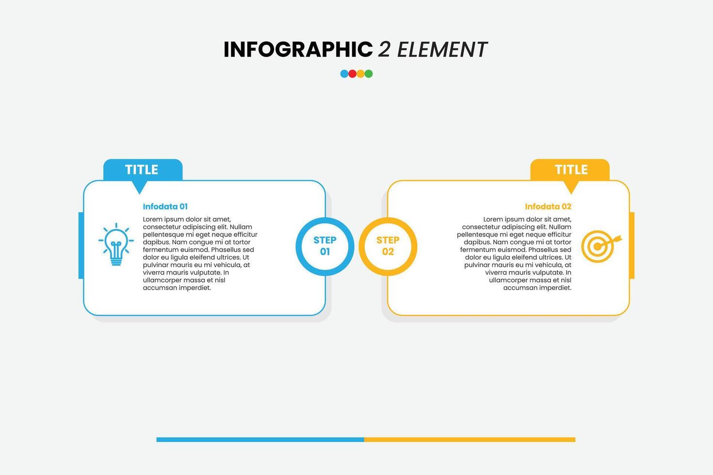 Infographic design business template with 2 steps, options Can be used for workflow diagram, info chart, web design and presentation vector